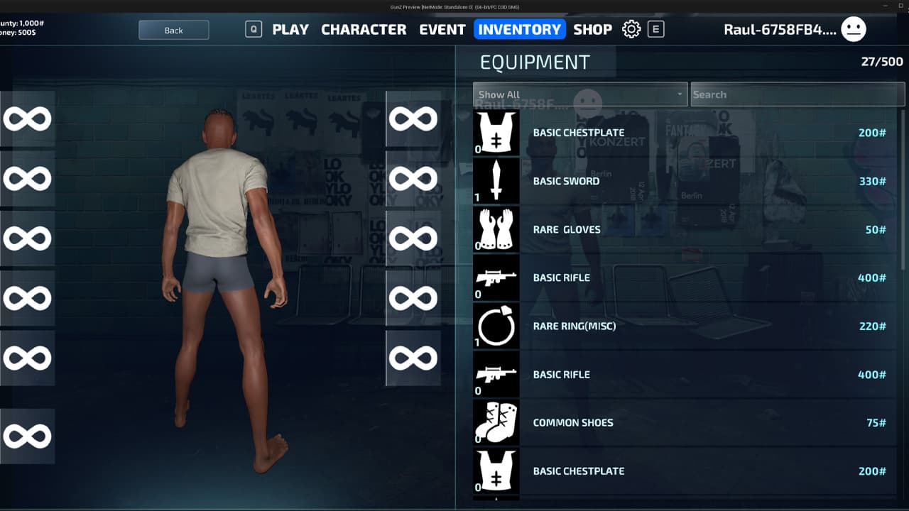 Character Slots | Lobby | Inventory screenshot 2